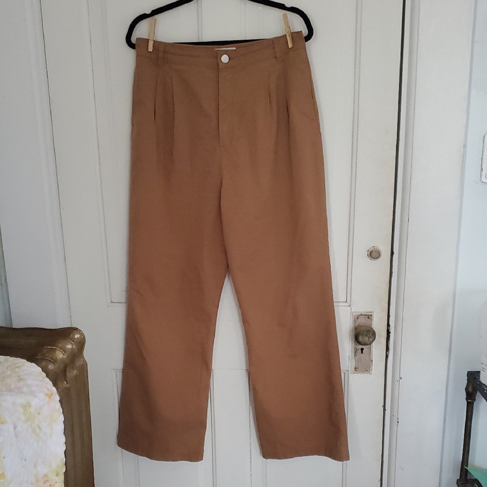 Frame Pleated High Waist Wide Leg Pants